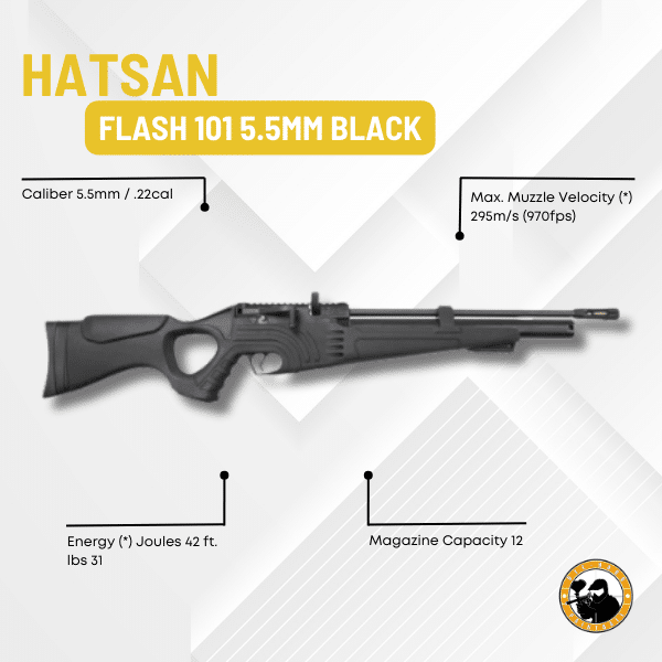 Hatsan Flash 101 Black PCP Pellet Gun 5.5mm