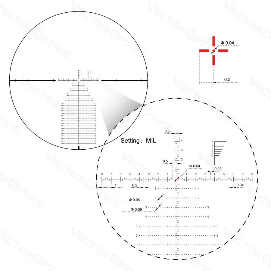 Vector Optics SCFF-39 34mm Continental x6 4-24x56 FFP FDE VEC MBR Riflescope